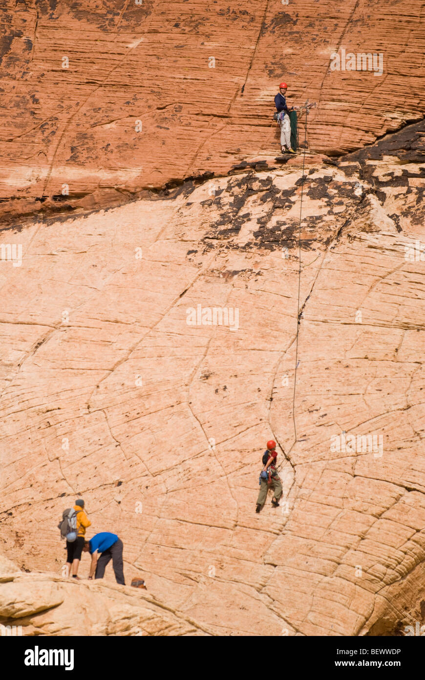 Kletterer im Red Rock Canyon National Conservation Area in der Nähe von Las Vegas, Nevada. Stockfoto