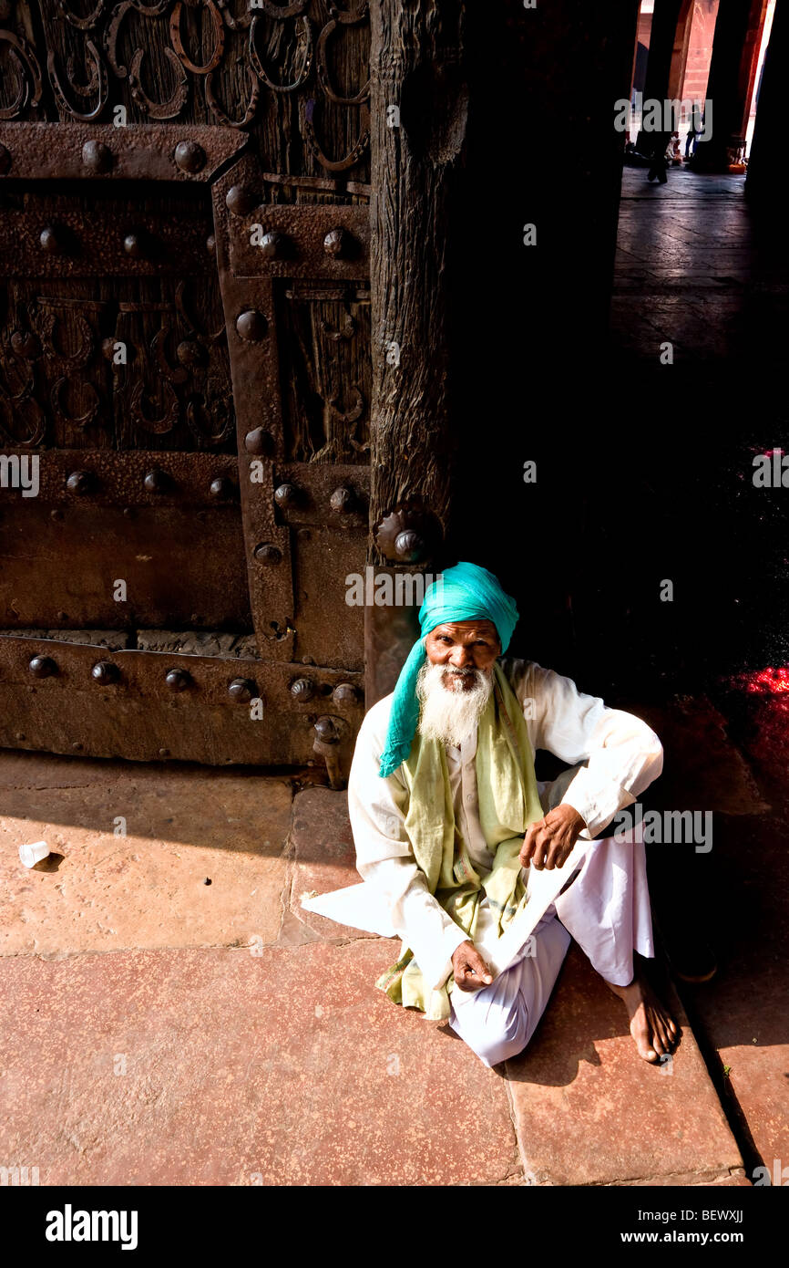 Leben in Jama Masjid Moschee, Alt-Delhi, Indien. Stockfoto