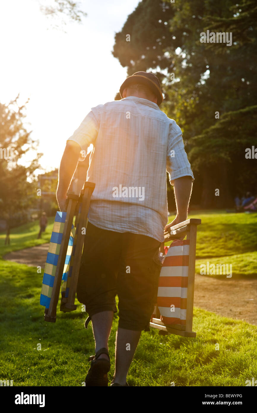 Heimatzeit nach einem Tag im park Stockfoto