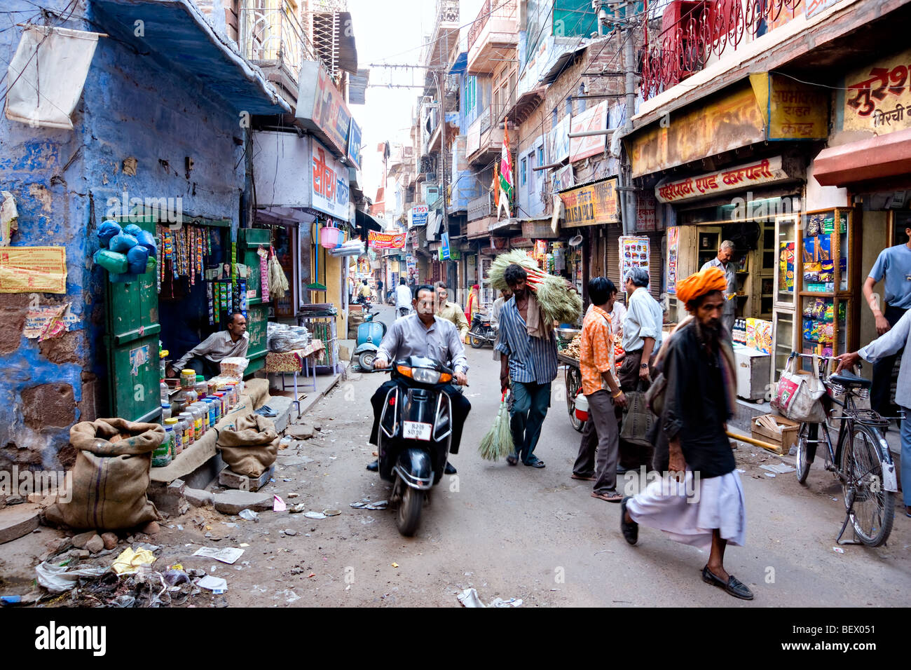 Das Leben der Menschen um Jodhpur, die blaue Stadt, Rajasthan, Indien Stockfoto