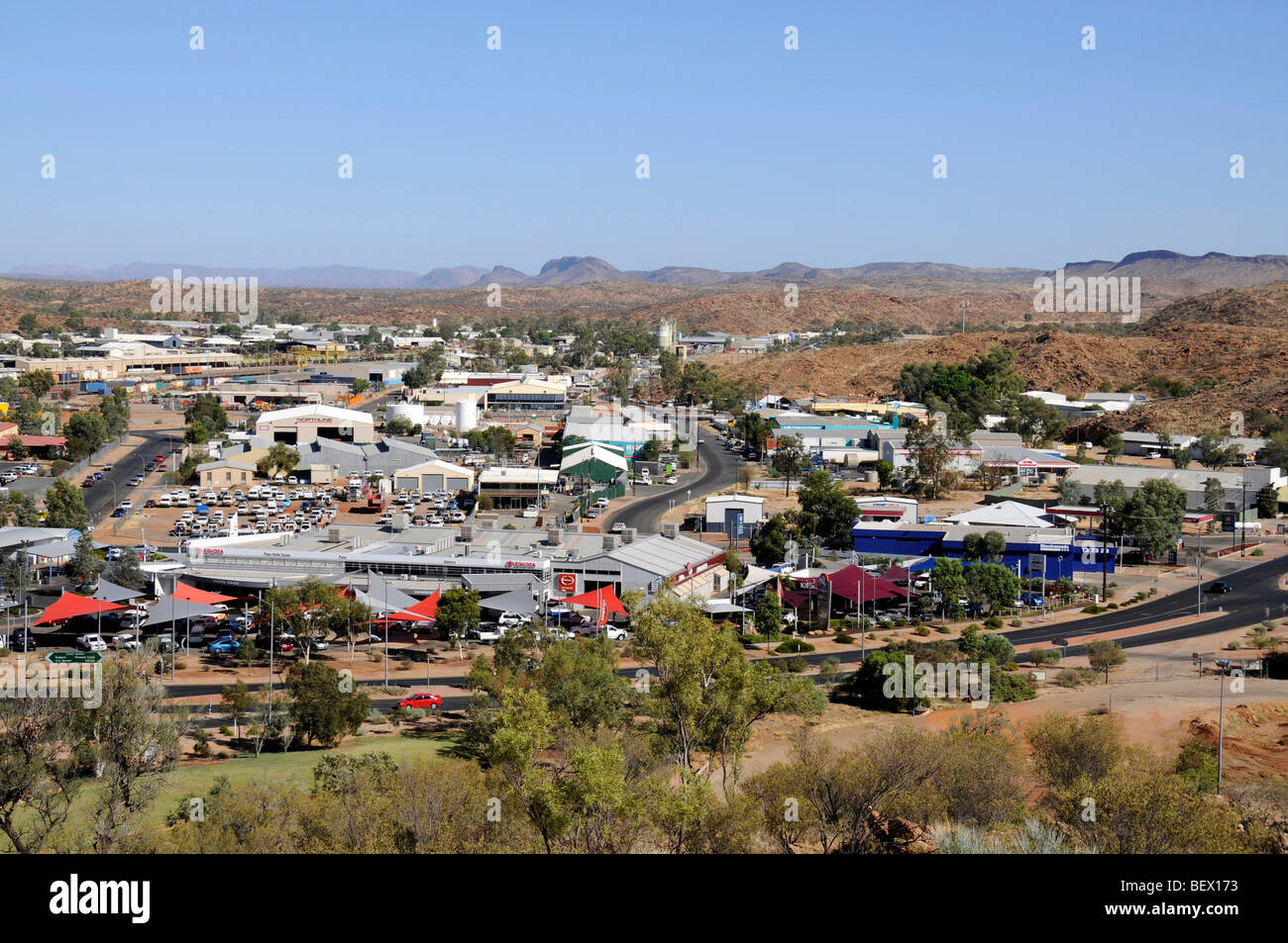 Skyline von Alice Springs, Australien Stockfoto