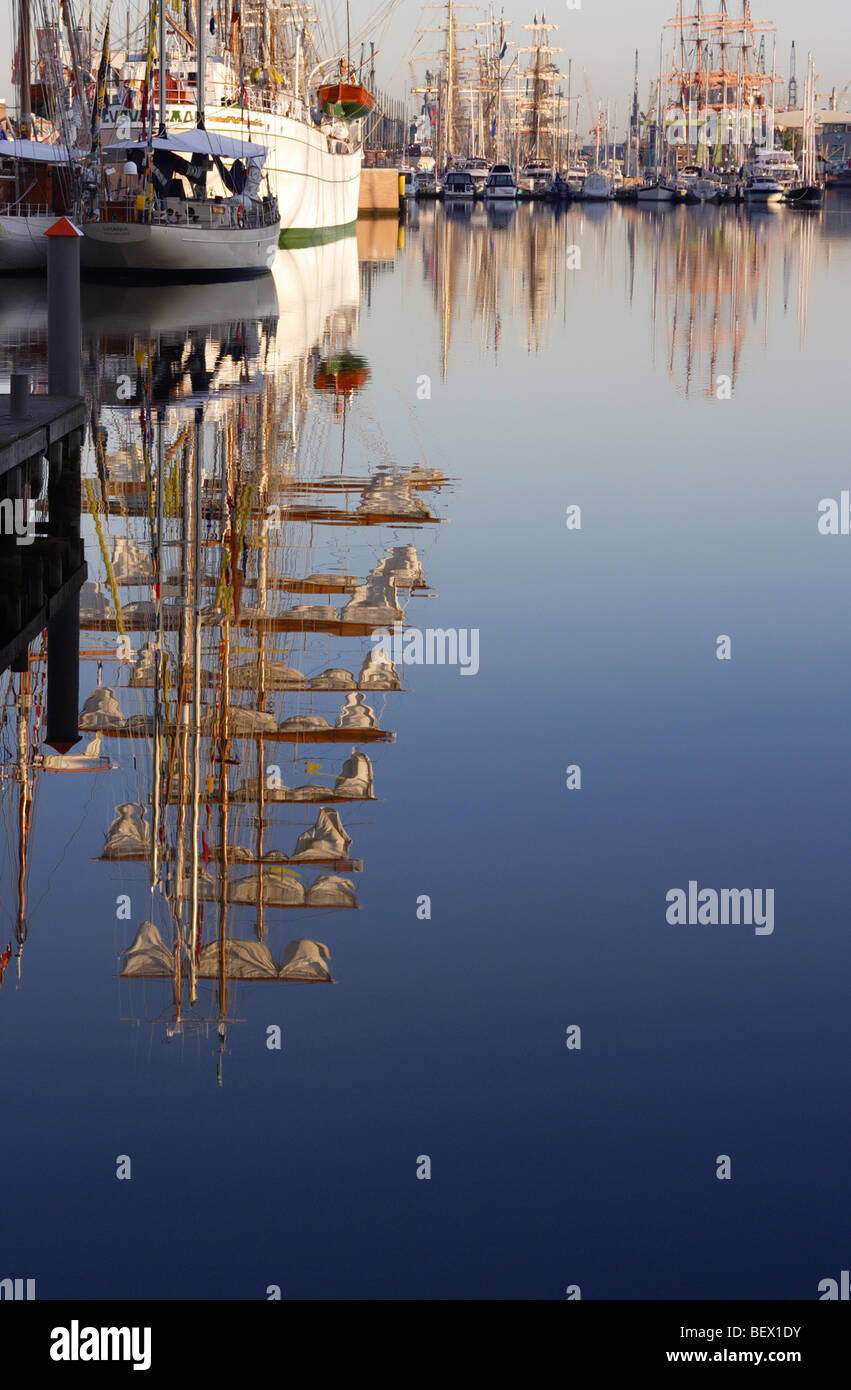 Segelschiffe im Hafen von Bremerhaven, Deutschland Stockfoto