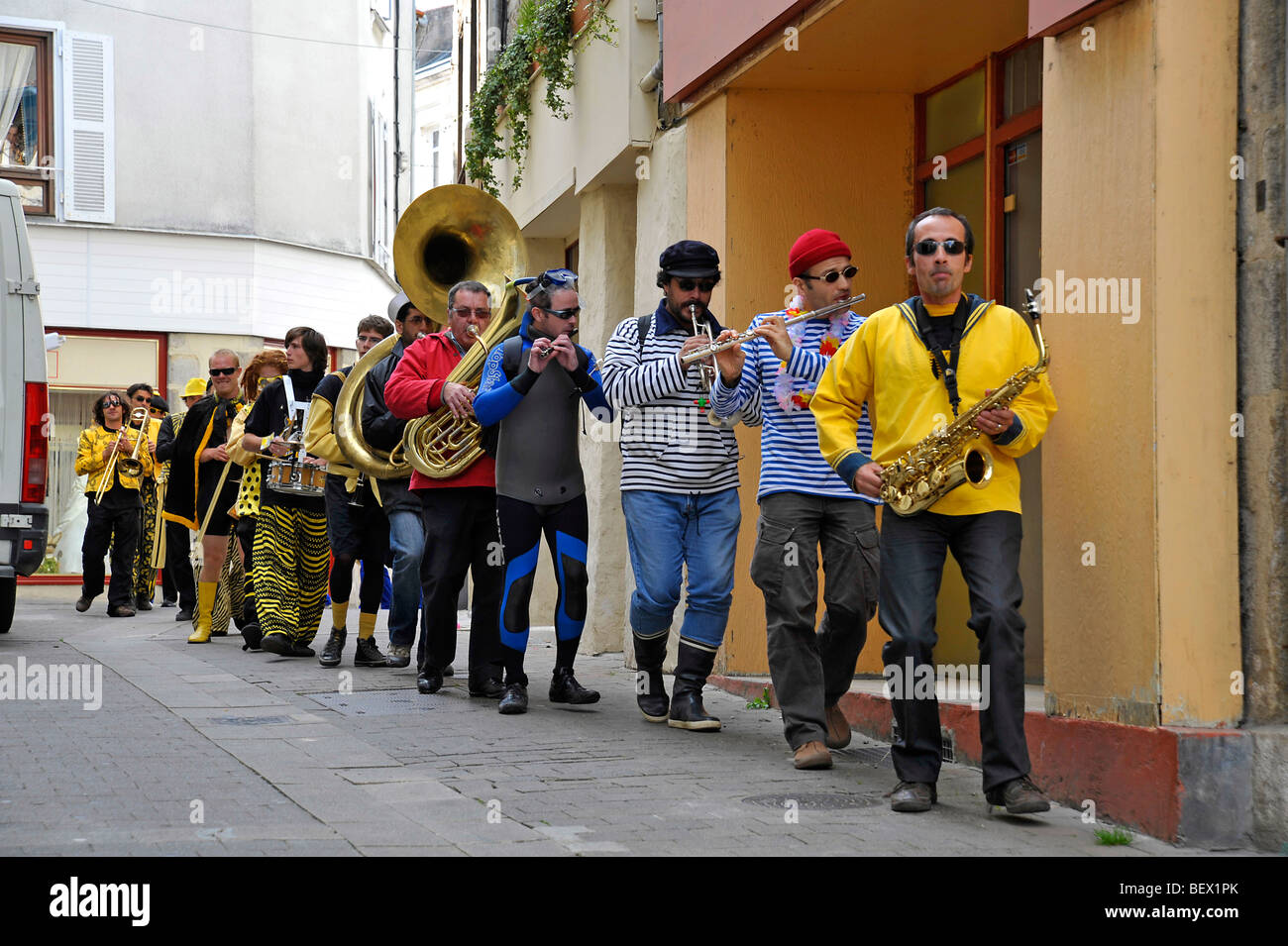 Jazz-Musikfestival Parthenay Frankreich Stockfoto