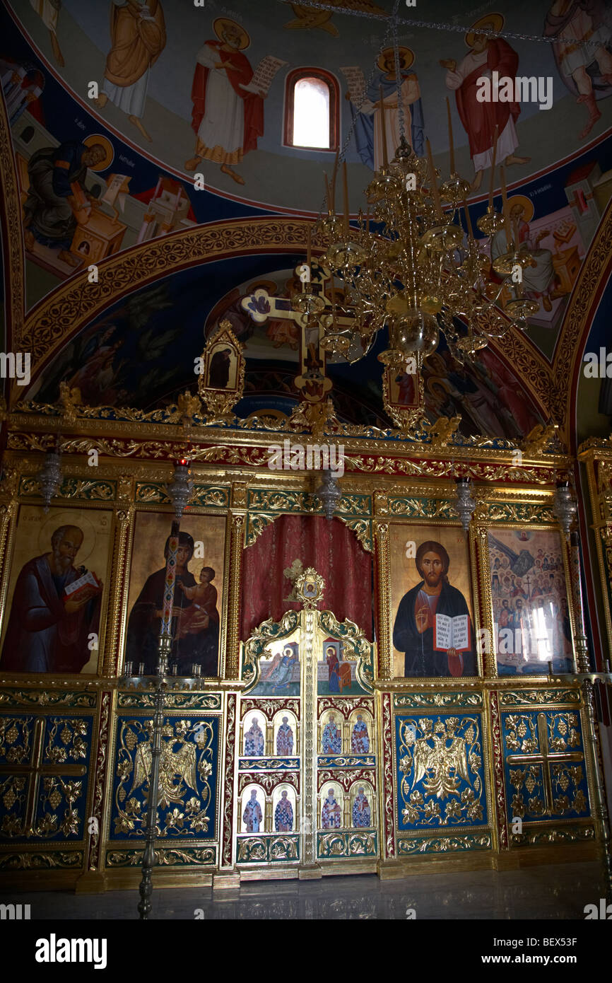 Innenraum der Kirche aller Heiligen des zyprischen am europäischen Republik Zypern Kloster Stavrovouni Stockfoto