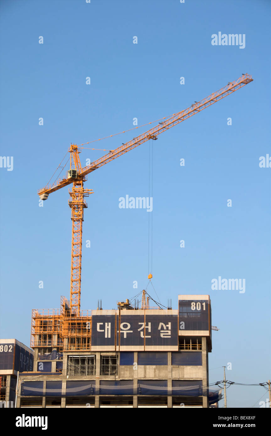 Blick auf die Architektur an die neue International freien wirtschaftlichen Zone (IFEZ) in Songdo, Incheon, Südkorea. Oktober 2009. Stockfoto
