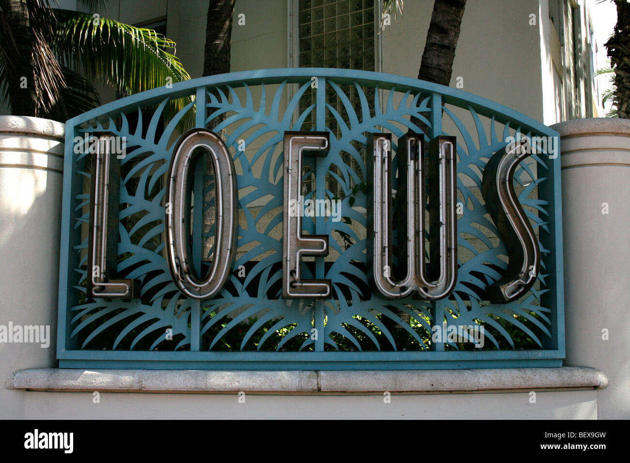 Loews Hotel Schild, South Beach Miami Beach, Florida, USA Stockfoto