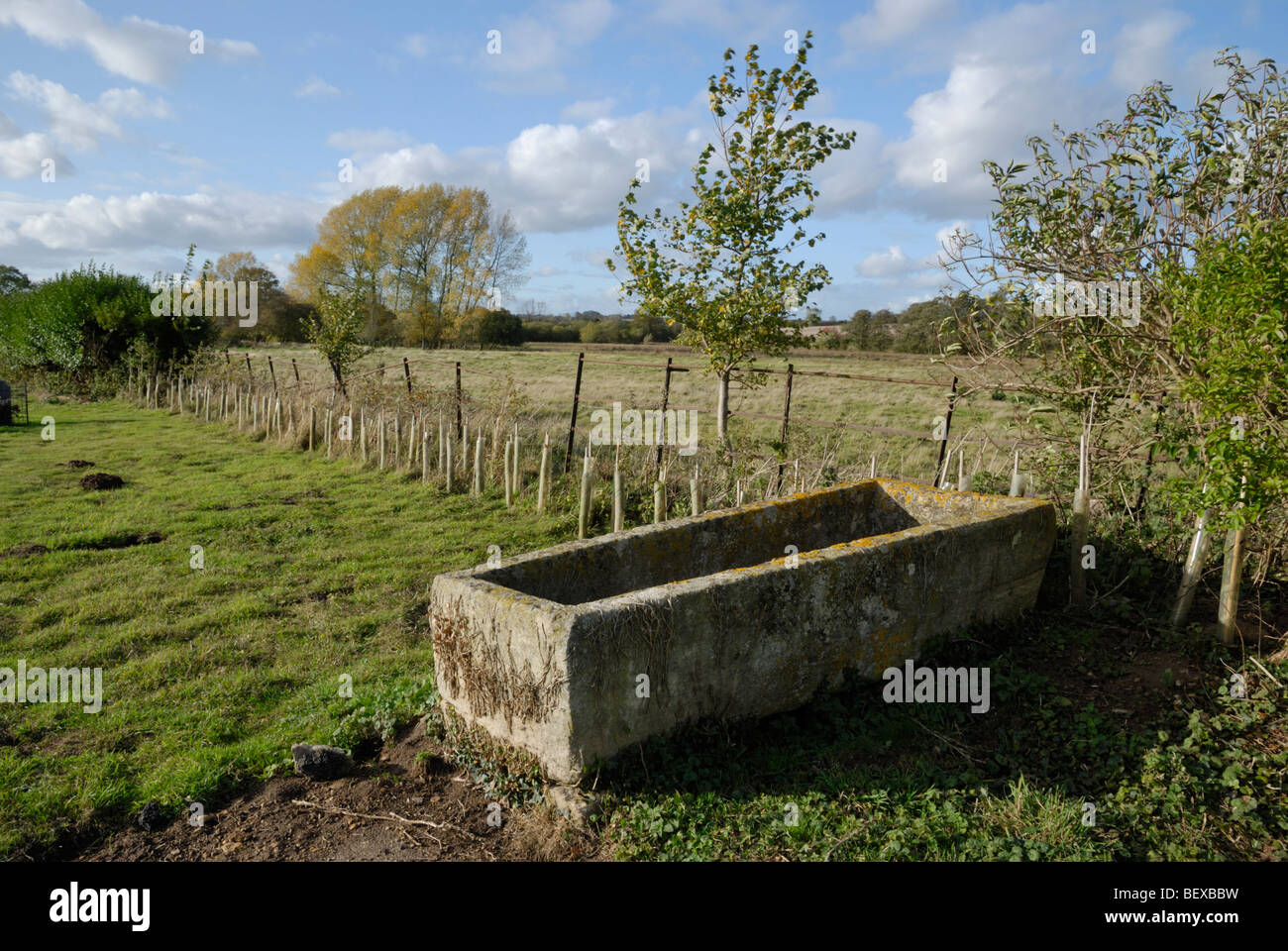 Eine römische Steinsarg auf Ancaster Friedhof, Lincolnshire, England. Stockfoto
