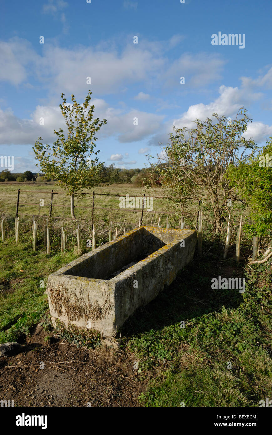 Eine römische Steinsarg auf Ancaster Friedhof, Lincolnshire, England. Stockfoto