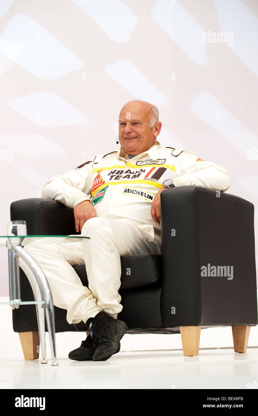 Stig Blomqvist interviewt auf dem Goodwood Festival of Speed 2009 Stockfoto