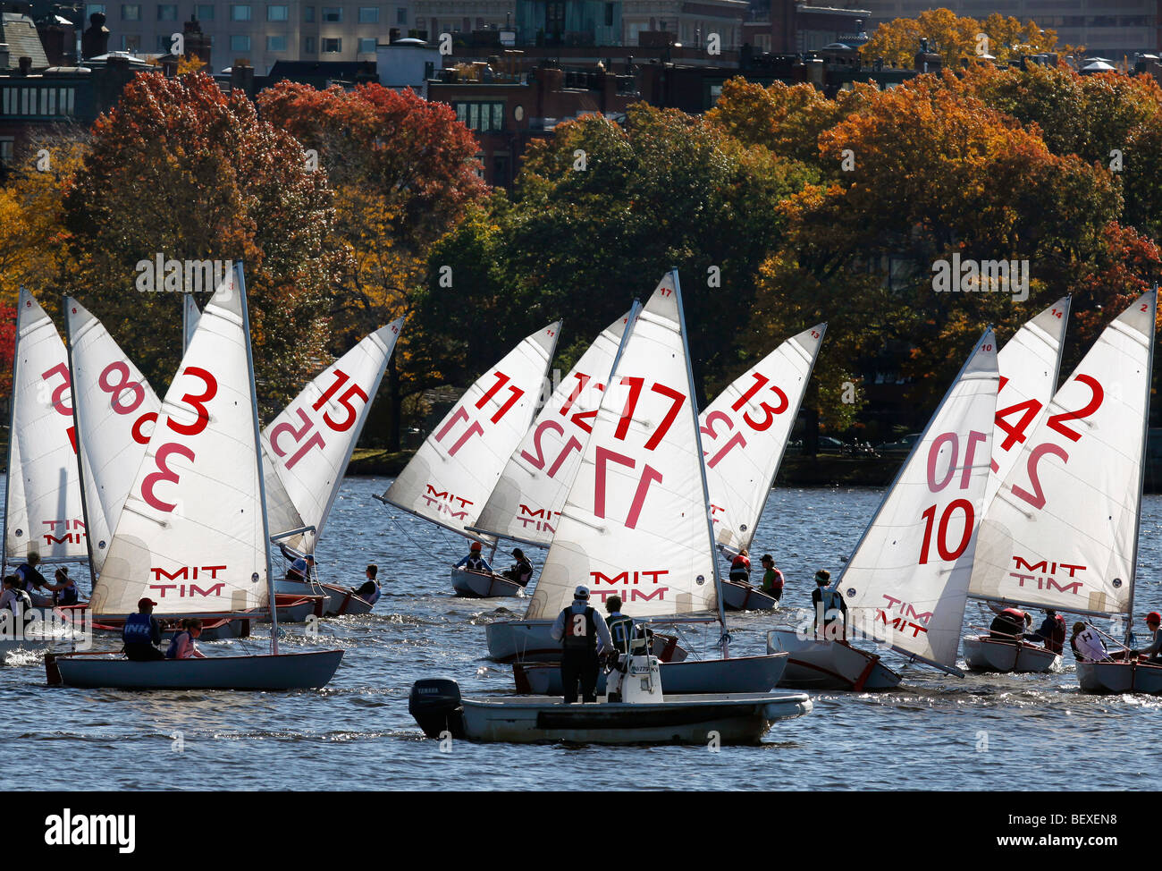 Inter Stiftskirche Segelboot Race, Charles River, Boston, Massachusetts Stockfoto