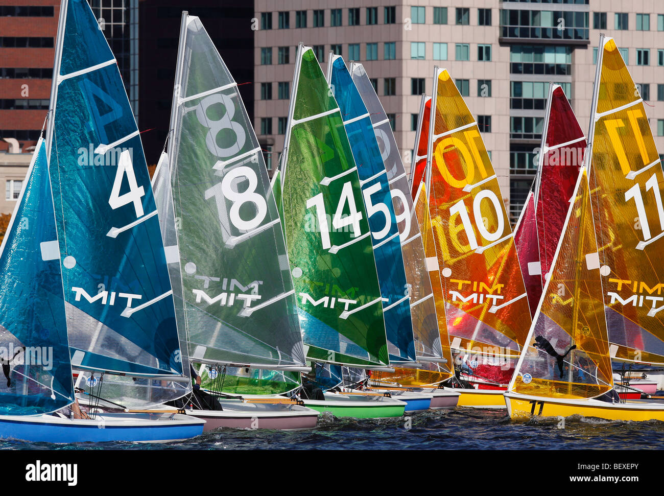 Inter Stiftskirche Segelboot Race, Charles River, Boston, Massachusetts Stockfoto