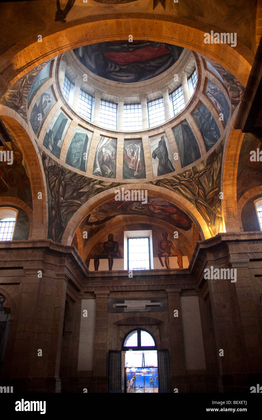José Clemente Orozco, Wandbild Cabana Hospiz, Guadalajara, Jalisco, Mexiko Stockfoto