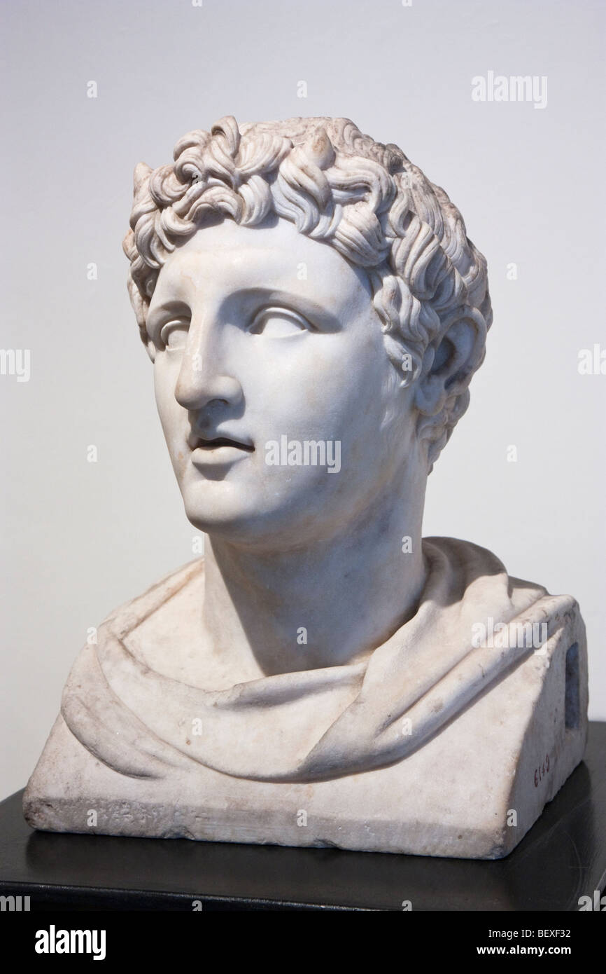 Büste von Demetrios Poliorketes von der Villa der Papyri. Nationales Archäologisches Museum, Naples. Stockfoto