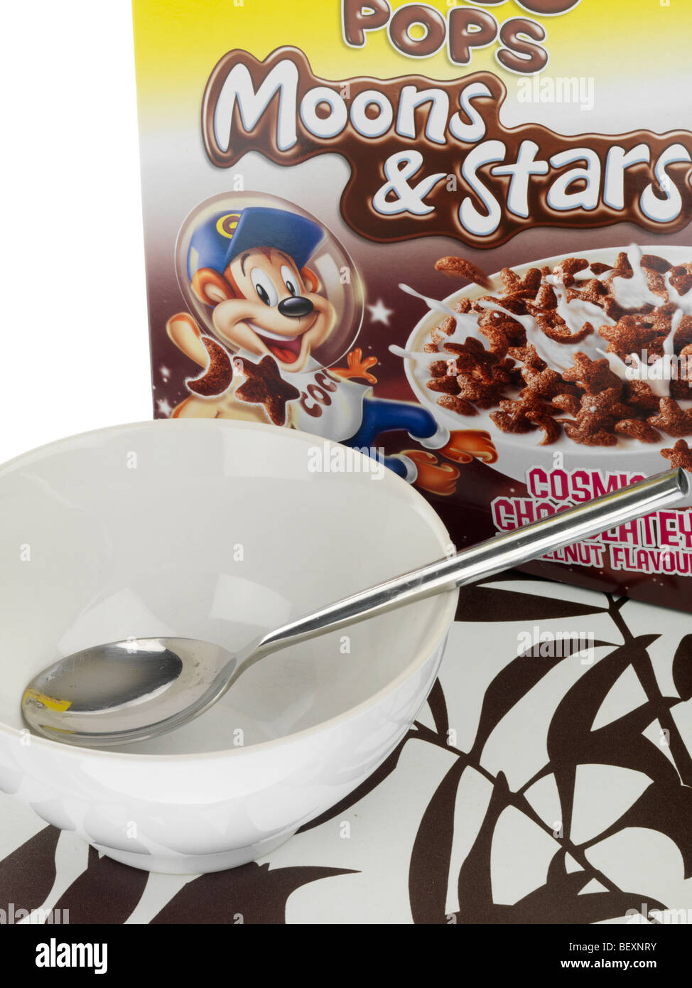 Schüssel Schoko Müsli Stockfoto