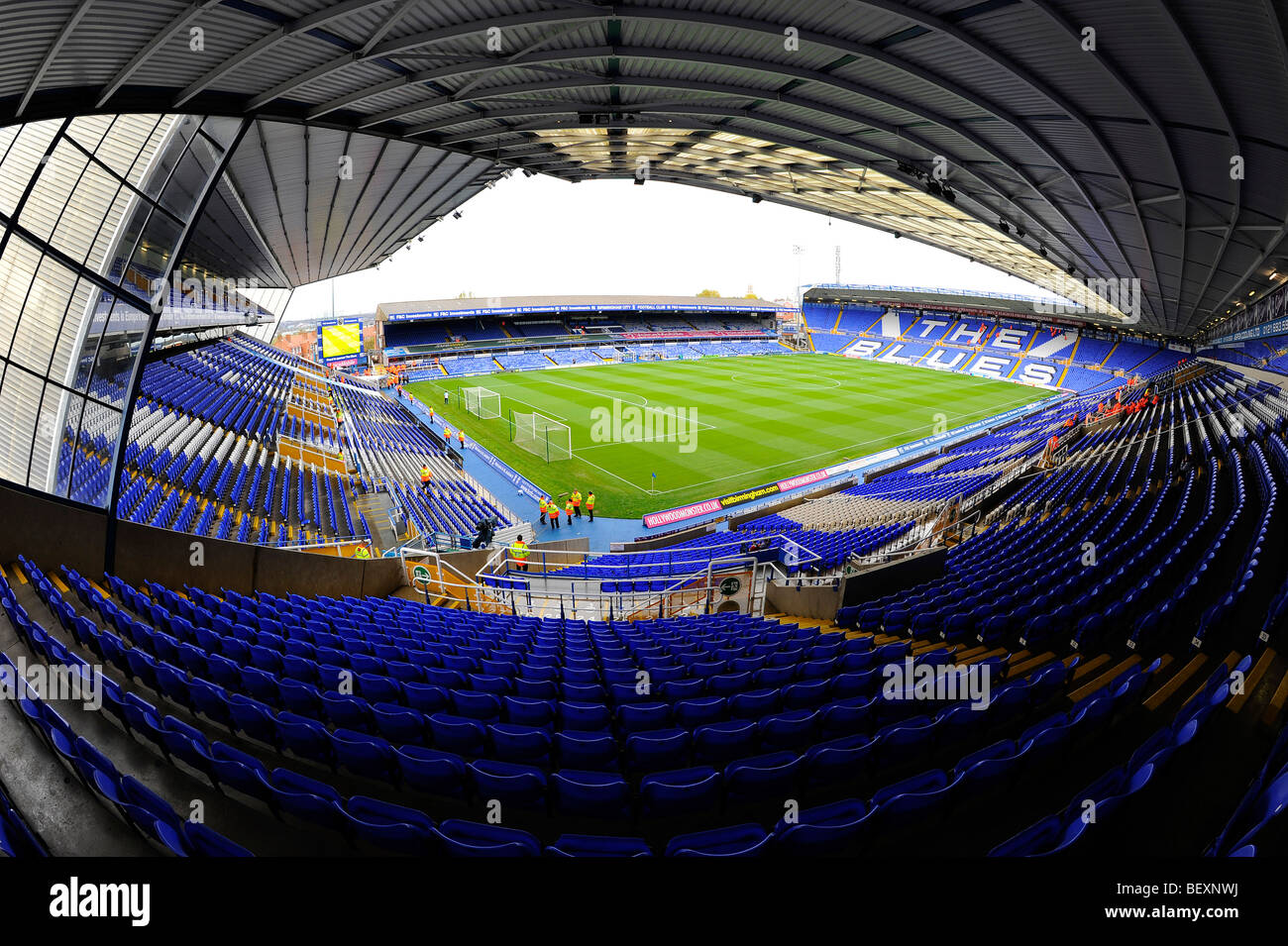 St Andrews Stadion, Heimat des Birmingham City Football Club Innenansicht Stockfoto