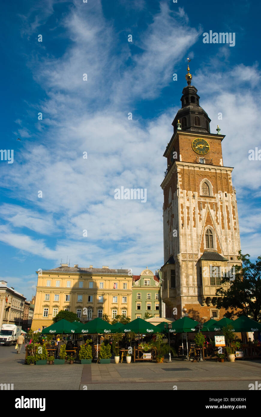 Rathausturm auf dem Altstädter Ring in Krakau Polen Europa Stockfoto