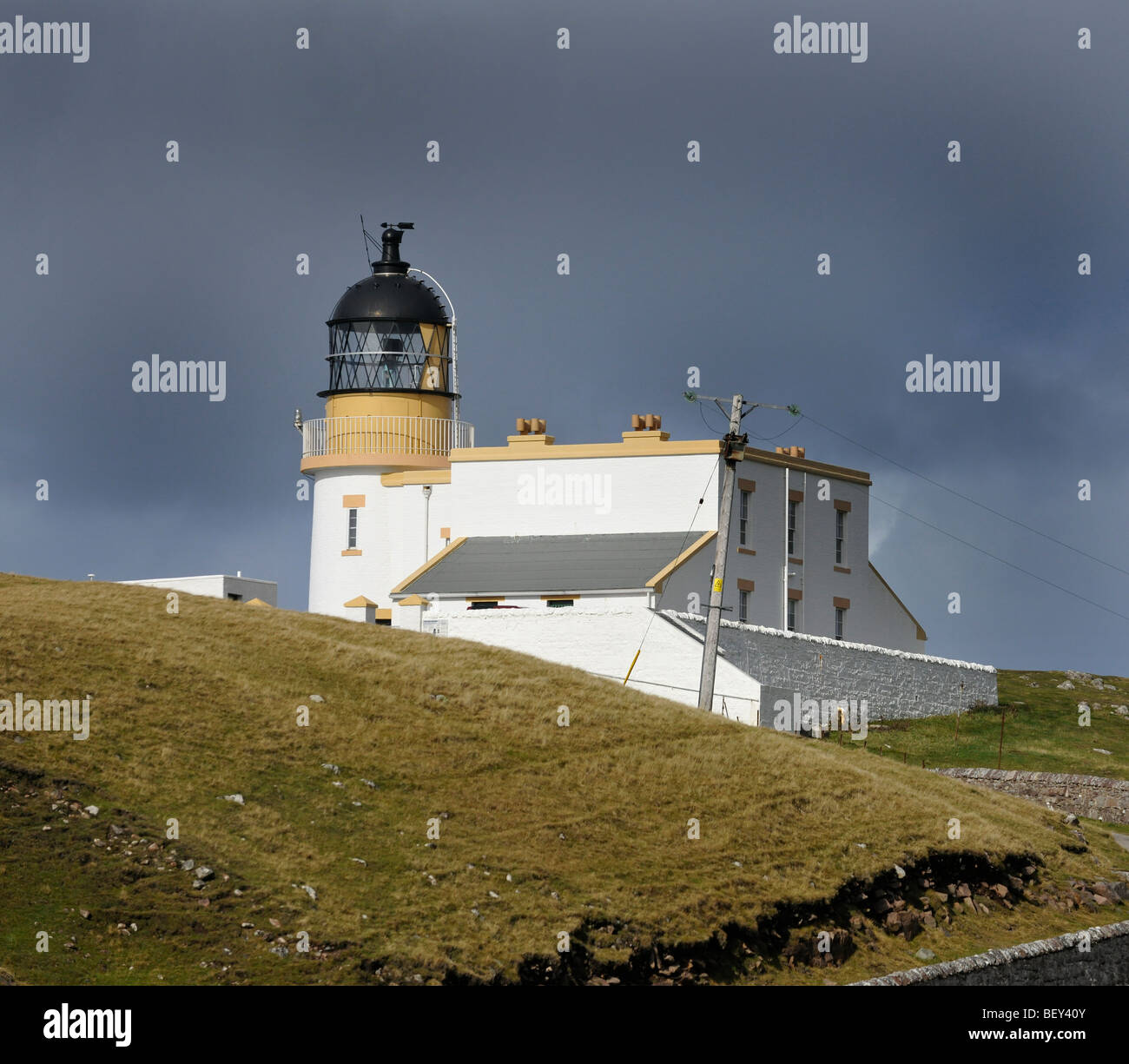 Stoner Head Leuchtturm, Assynt, Sutherland, Nordwesten Schottlands, Schottland, UK Stockfoto