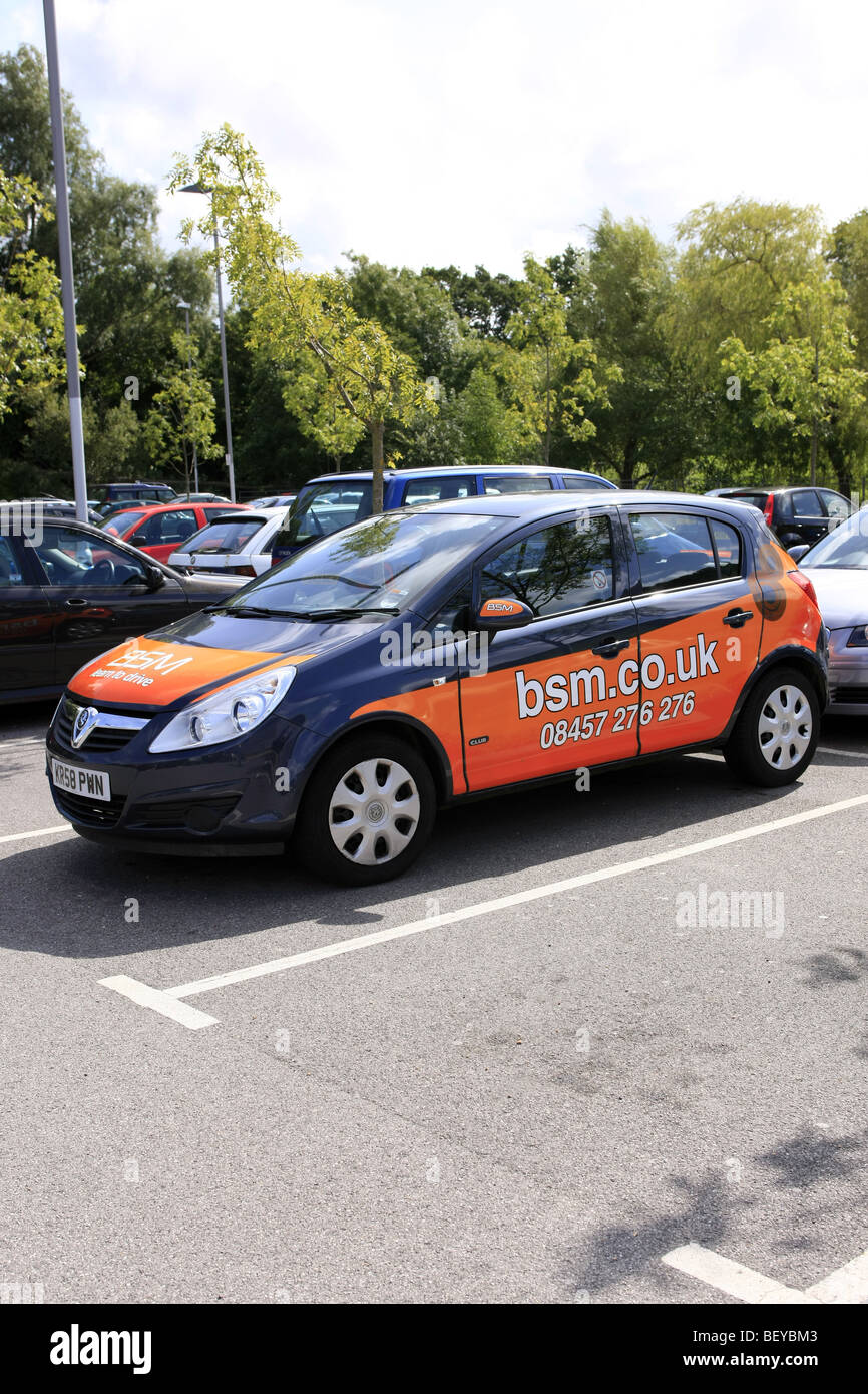 Britische Schule von Autofahren BSM Lernenden Fahrer Fahrzeug Stockfoto