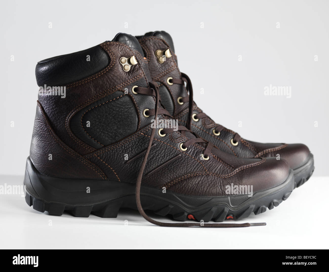 Winter-Lederstiefel Stockfoto