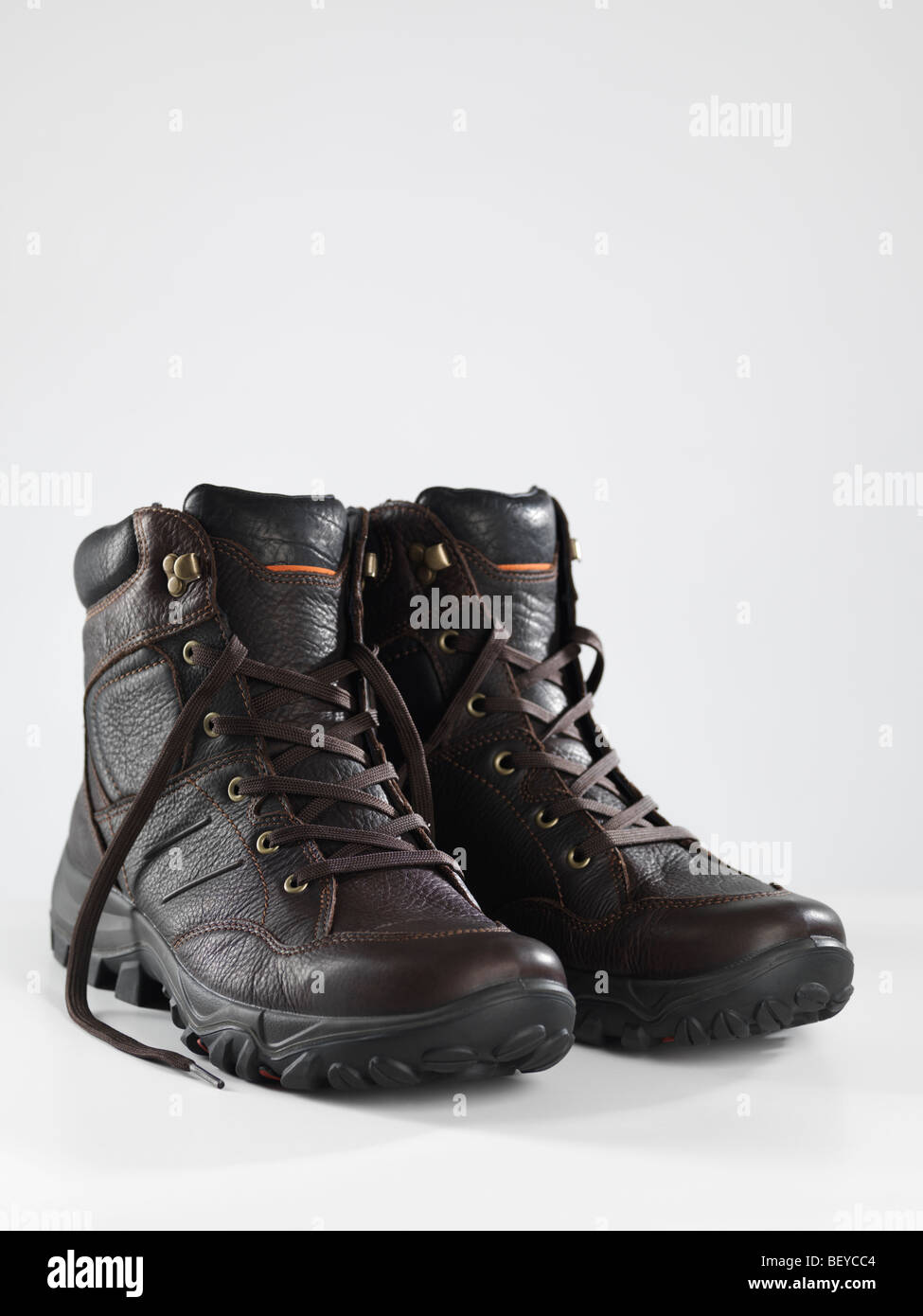 Winter-Lederstiefel Stockfoto