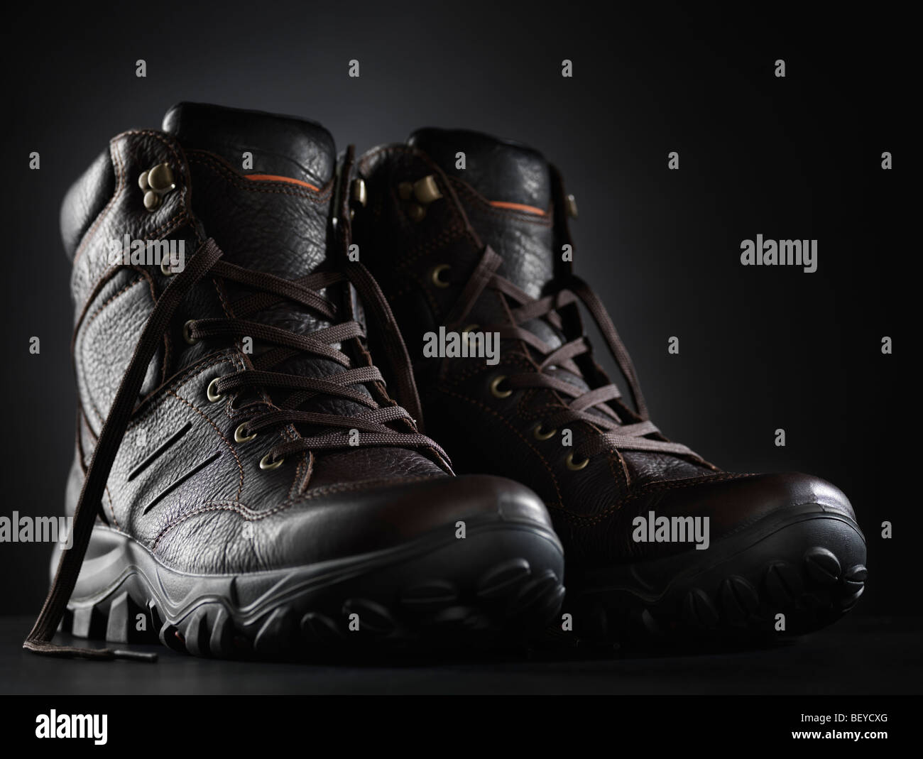 Winter-Lederstiefel Stockfoto