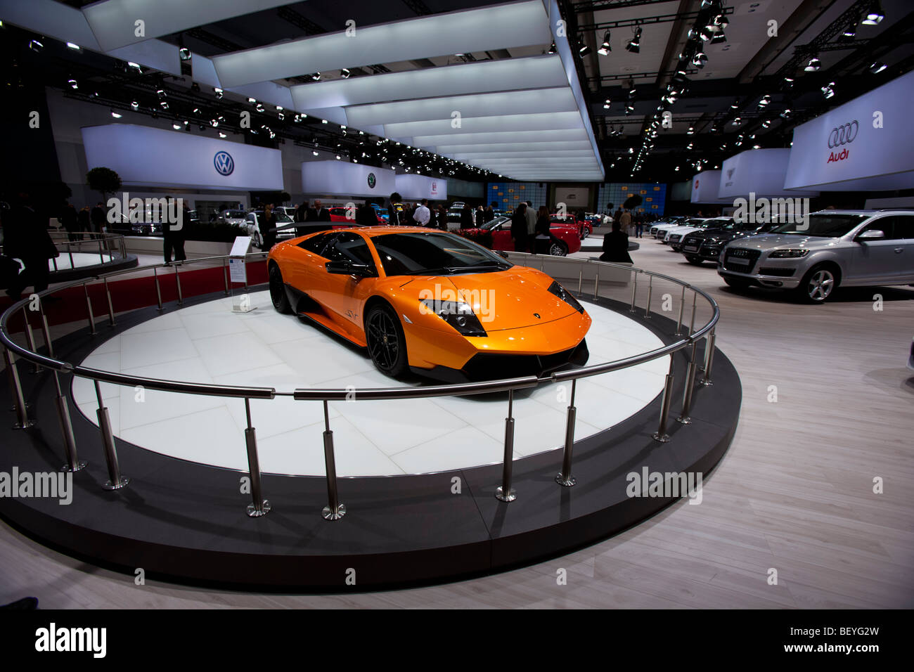 Lamborghini, gesehen bei Automobil-Ausstellung der Volkswagen AG in Hamburg, Deutschland. Stockfoto