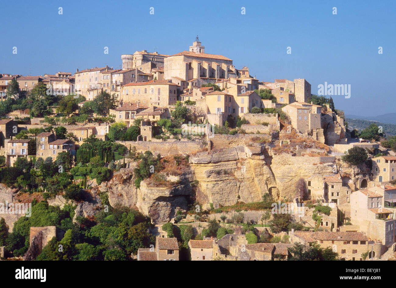 Cordes Sur Ciel, Cordes-Sur-Ciel, Departement Tarn Midi-Pyre, mittelalterliches Dorf auf dem puech Mordagne. Frankreich Bergstadt. Europa Stockfoto