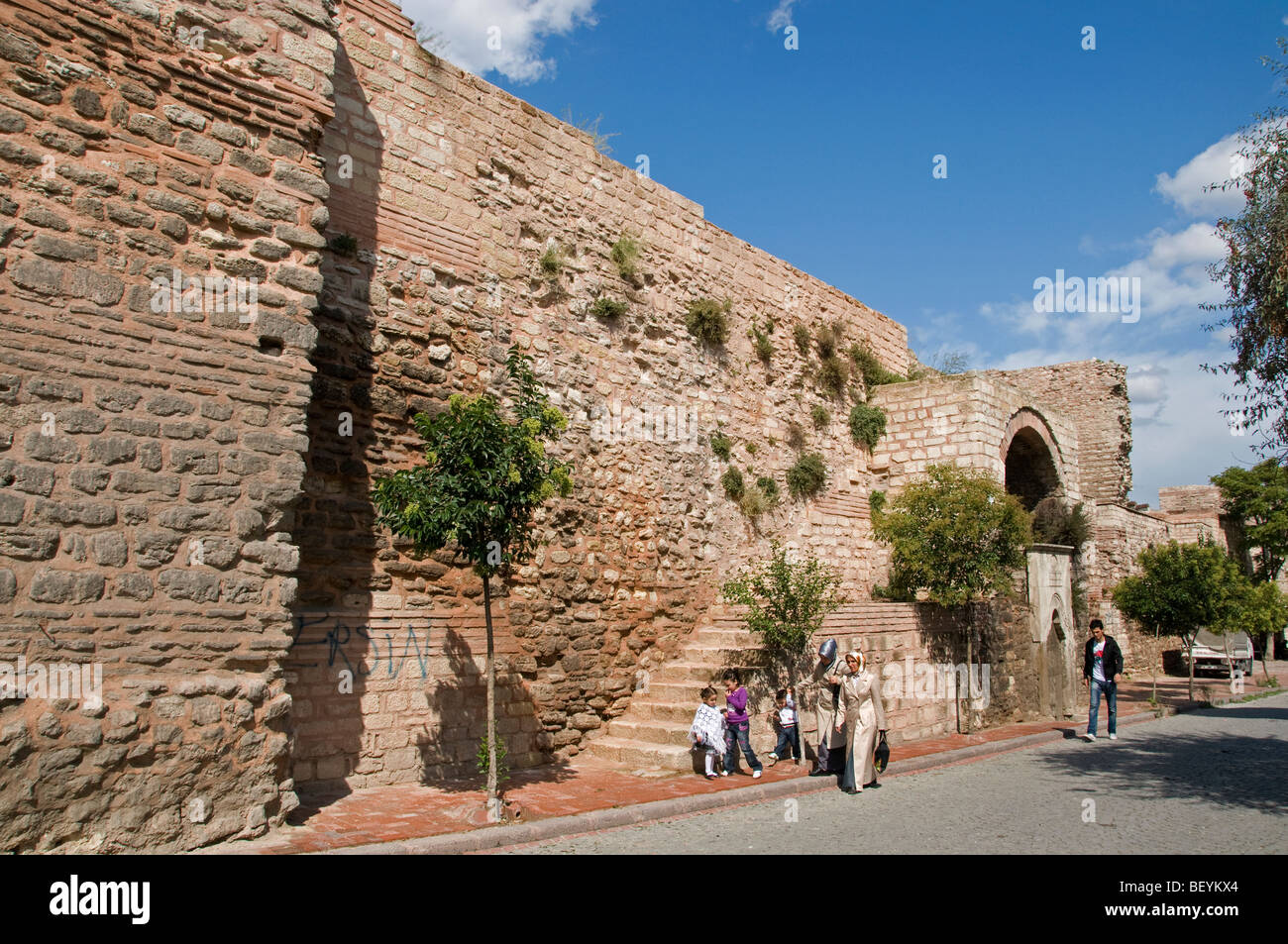 Yedikule Istanbul Türkei Wände Constantinople römischen Reiches Konstantins des großen Stockfoto