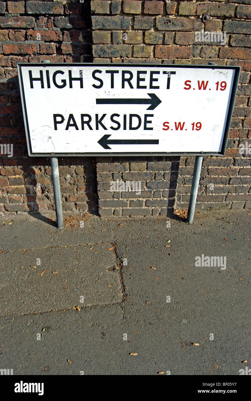 Straßenschild für High Street und Parkside, in Wimbledon, London sw19, england Stockfoto