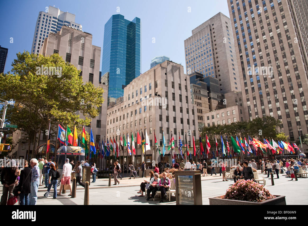 Plaza, Rockefeller Center, NYC Stockfoto