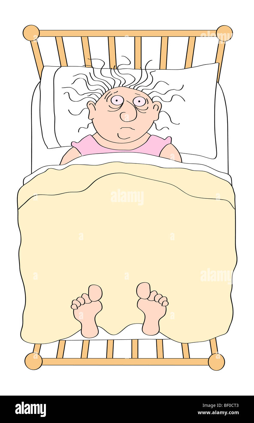 Kann nicht schlafen, Frau, Linda Braucht (20. C. amerikanisch), Computergrafik Stockfoto