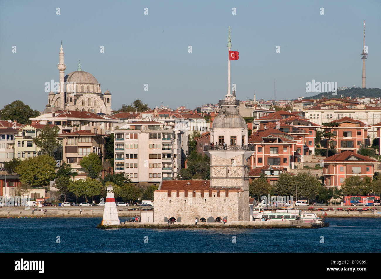 Kiz Kulesi Jungfernturm oder Leander Turm Istanbul Bosporus Üsküdar Küste Stockfoto