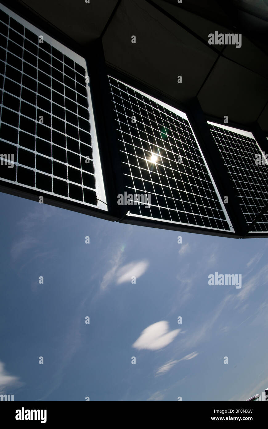 Solar-Panels auf dem Rathaus-Gebäude, London Stockfoto