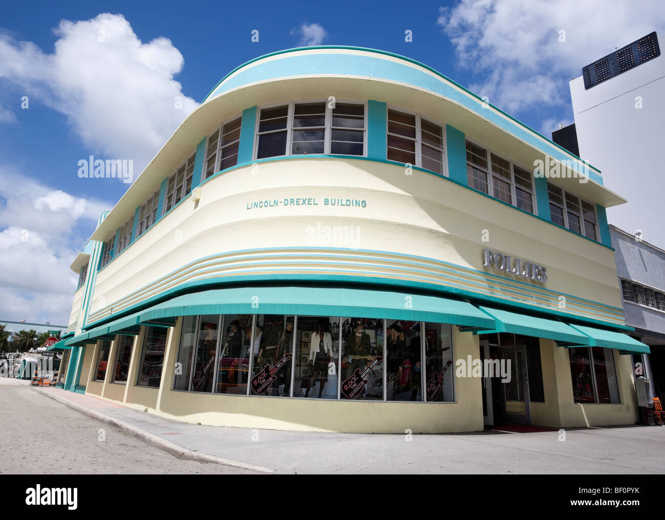 Die Lincoln drexel Gebäude, Art Deco District, Lincoln Road, South Beach, Miami, Florida, USA Stockfoto