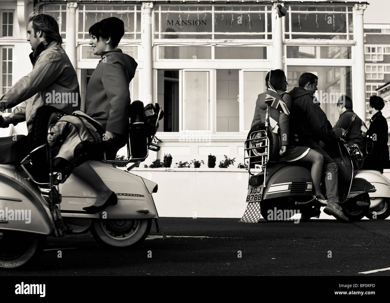 Teil des Making of des Spielfilms "Brighton Rock" vor Ort in Eastbourne 2009 Stockfoto Teil des Making of des Spielfilms "Brighton Rock" vor Ort in Eastbourne 2009 Stockfoto