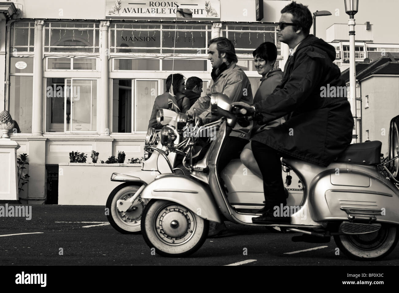 Teil des Making of des Spielfilms "Brighton Rock" vor Ort in Eastbourne 2009 Stockfoto Teil des Making of des Spielfilms "Brighton Rock" vor Ort in Eastbourne 2009 Stockfoto