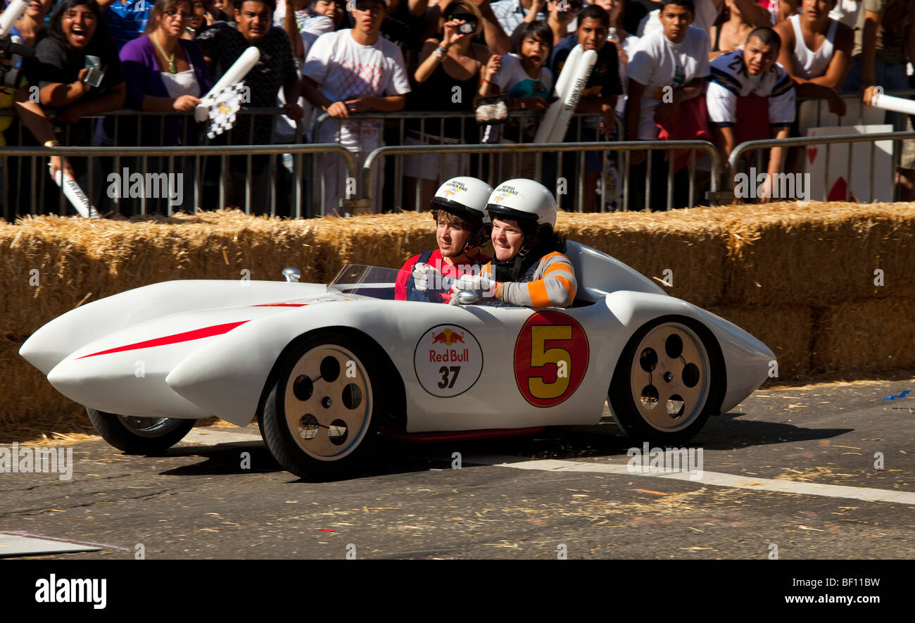 RedBull "Red Bull" Go-kart Seifenkiste "Soap Box" Kart Rennen la Los Angeles Stockfoto