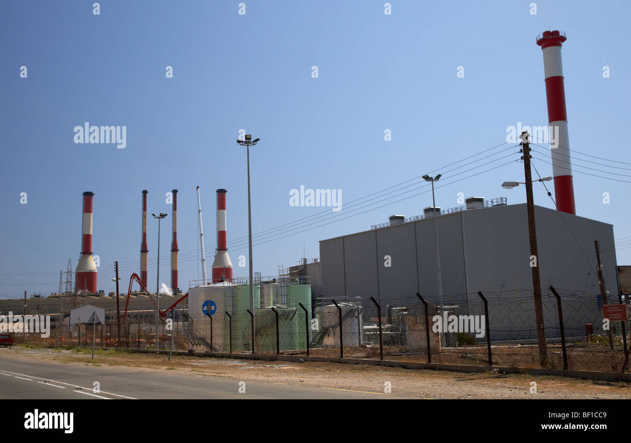Dhekelia power station eac Öl befeuerte Kraftwerk in dhekelia Republik Zypern Europa Stockfoto