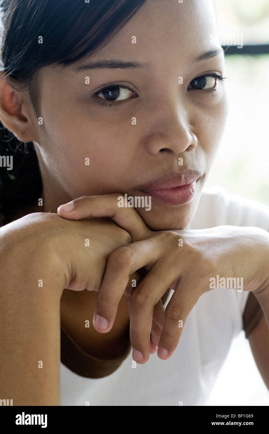 Porträt einer jungen Frau, Manila, Philippinen. Stockfoto