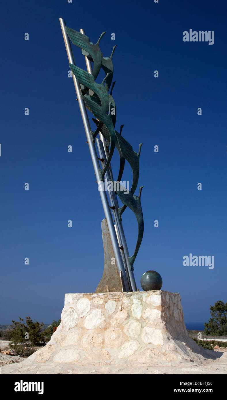Tauben des Friedens Skulptur Cape Gkreko Cavo Greco Republik Zypern Stockfoto