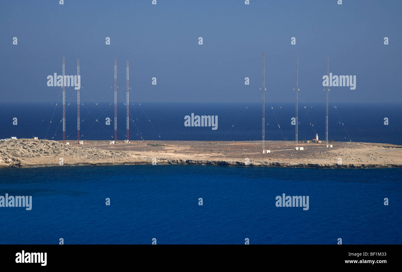 Cape Gkreko Cavo Greco mit der Radio-Relais-Station-Republik Zypern Stockfoto