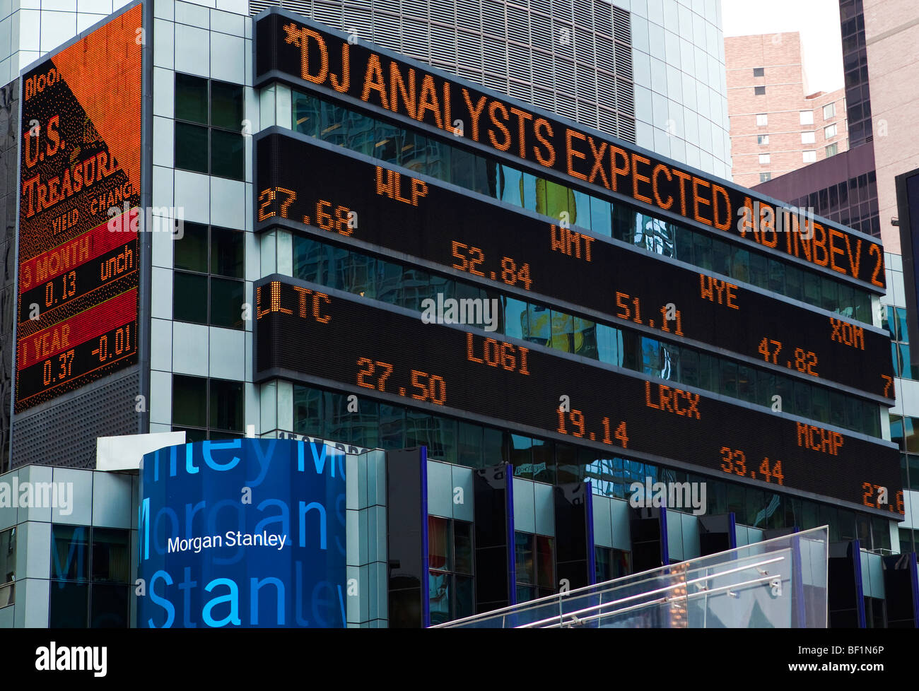 Aktienmarkt schwarzen Brett in New York City Stockfoto