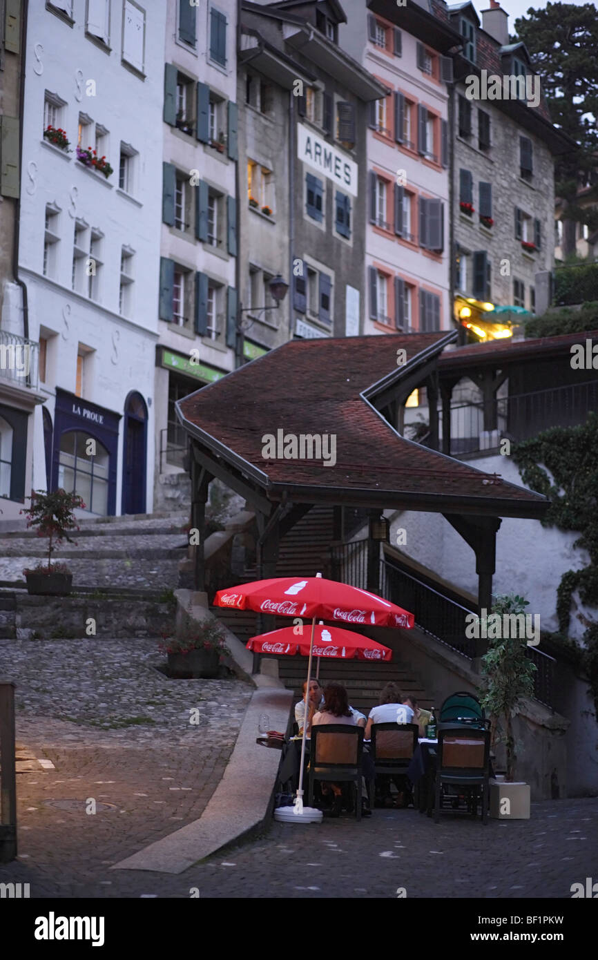 Escaliers du Marche Treppe, Lausanne, Kanton Waadt, Schweiz Stockfoto