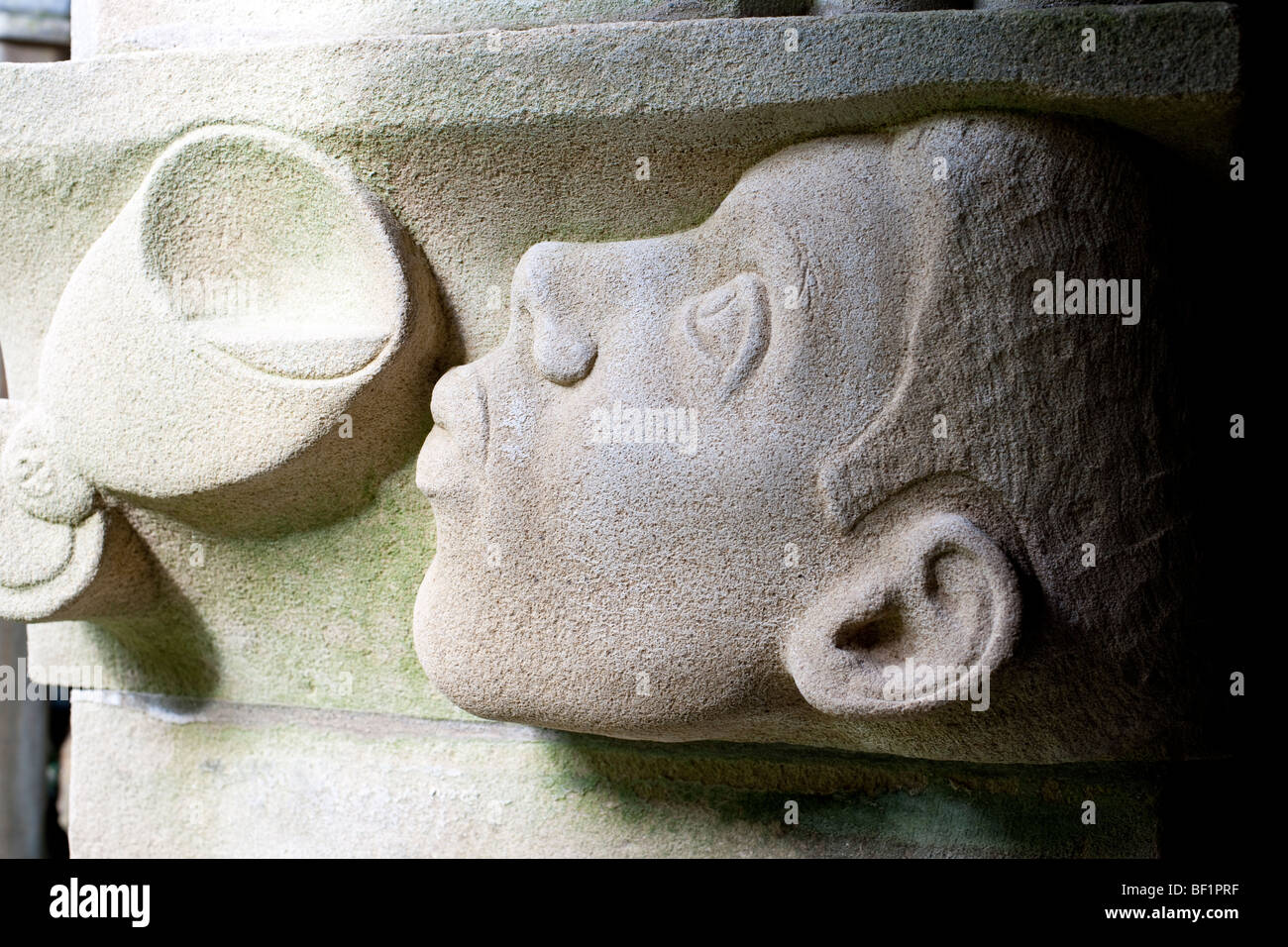 Die Klöster und Steinmetzarbeiten von Iona Abbey auf der Isle of Iona, Schottland Stockfoto