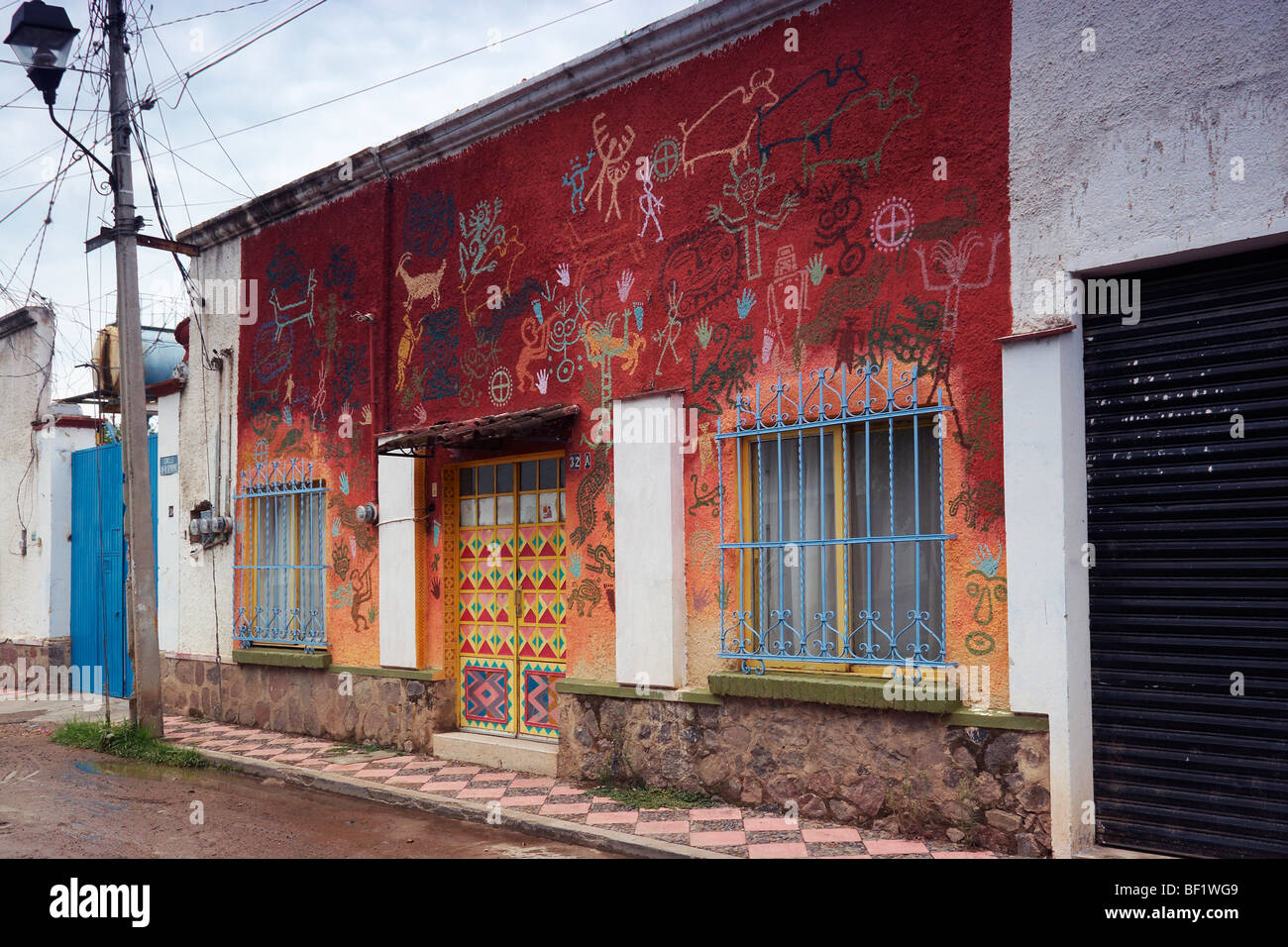 Dekorative Malerei über den Wohnort in Ajijic, Mexiko. Stockfoto