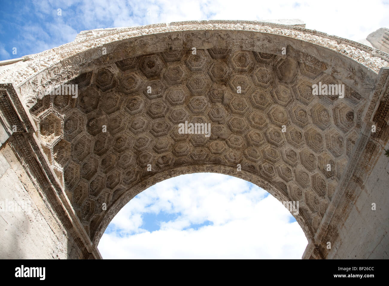 Frankreich, Glanum, Triumphbogen - Detailansicht Stockfoto