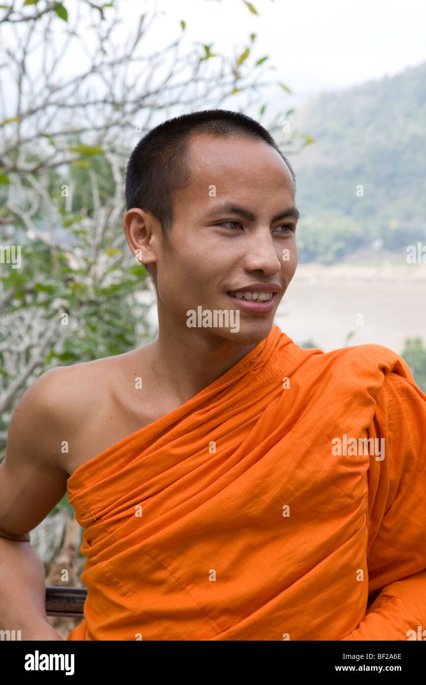 Junge buddhistische Mönch, Luang Prabang, Laos Stockfoto
