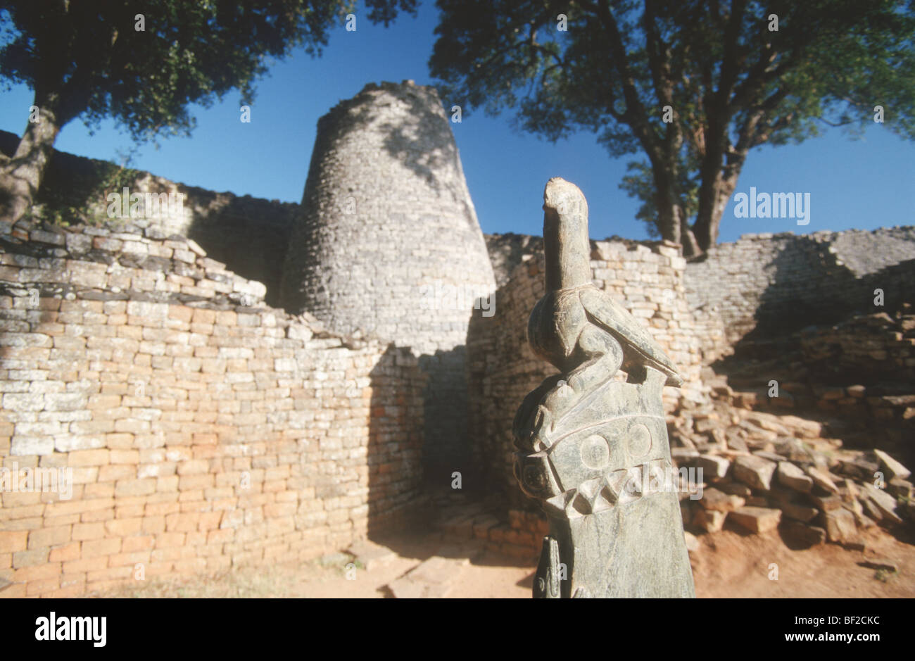 Simbabwe-Vogel, Great Zimbabwe Ruinen, Simbabwe Stockfoto