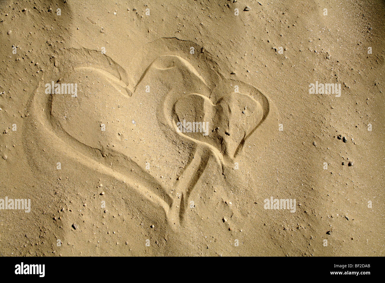 Herzform sand Stockfoto