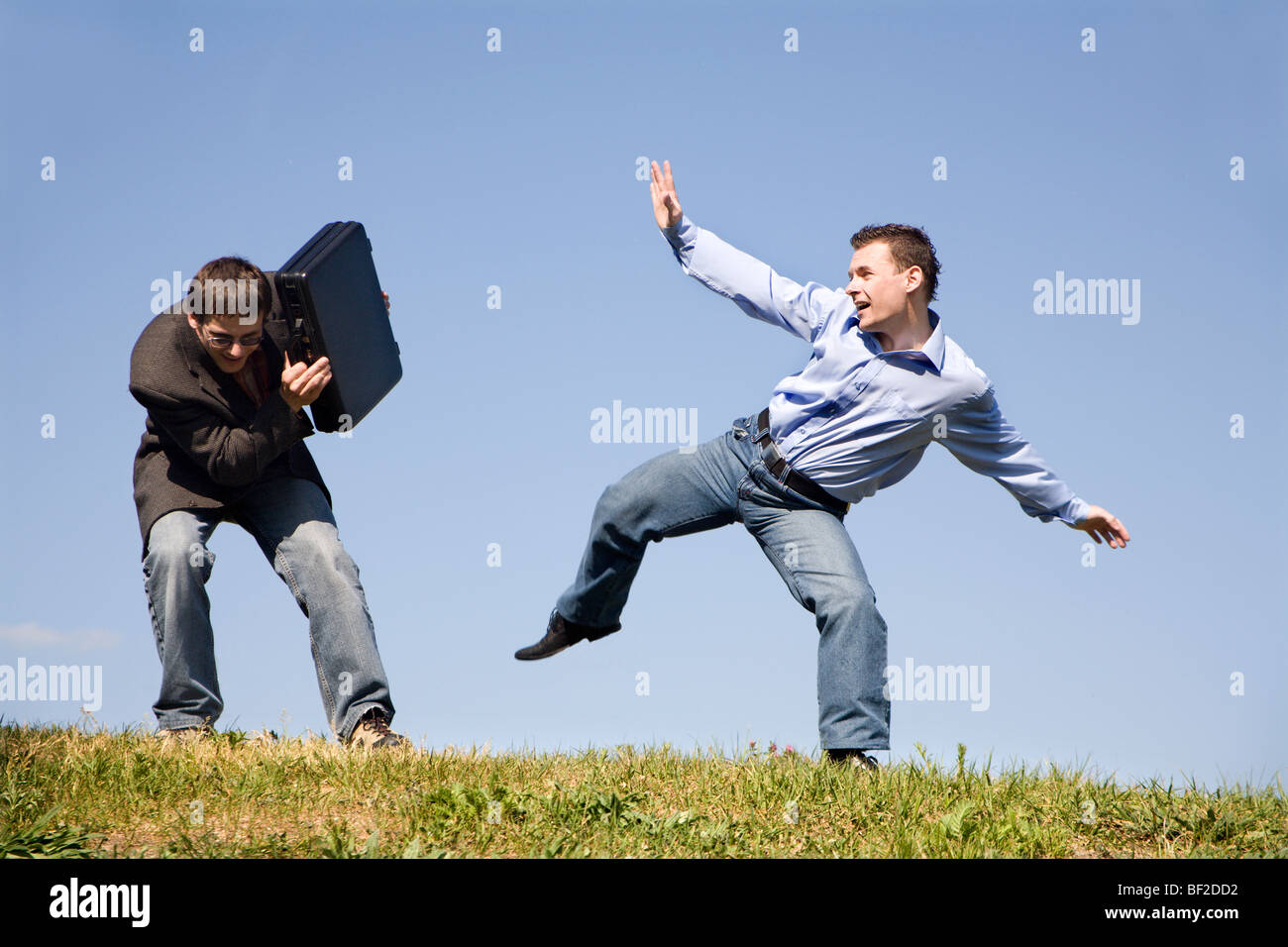 Ausbildung von Unternehmenshilfe - Karate und Wettbewerb Stockfoto